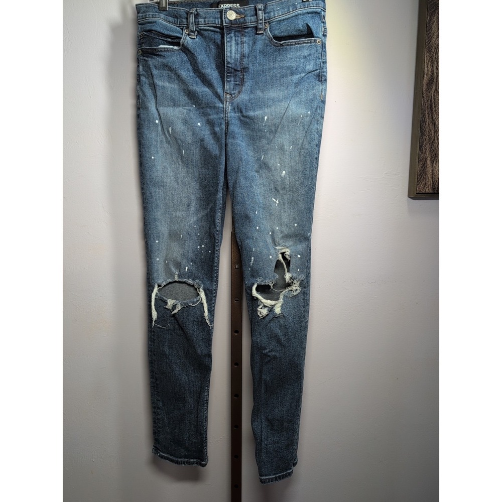 Express Women's Denim  Distressed Stretch Jeans Size 4‎ High Waisted